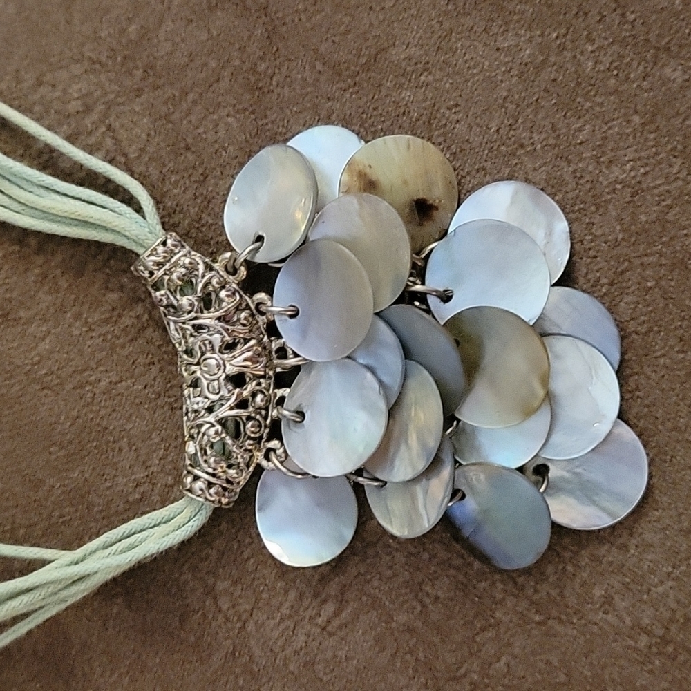 Abalone Shell Cluster Dangle Hook Earrings Mermai… - image 4